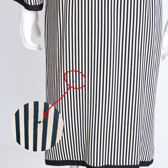 Albert Nipon Suit 2pc Jacket & Skirt Black White Striped Pinstripe Sz 10 Vintage - Picture 10 of 11